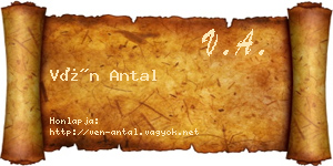 Vén Antal névjegykártya